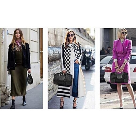 Women Flap Tote Top Handbags PU Leather Black - Picture 6 of 6